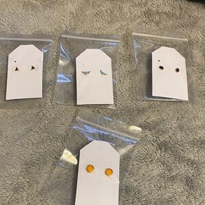 Fashion Jewelry gold and turquoise stud earring set